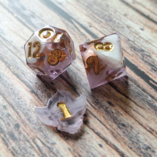 Set de dés artisanaux - Brume Éthérée