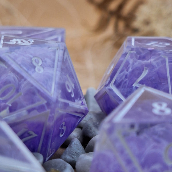 Set de dés artisanaux - Brume Pourpre