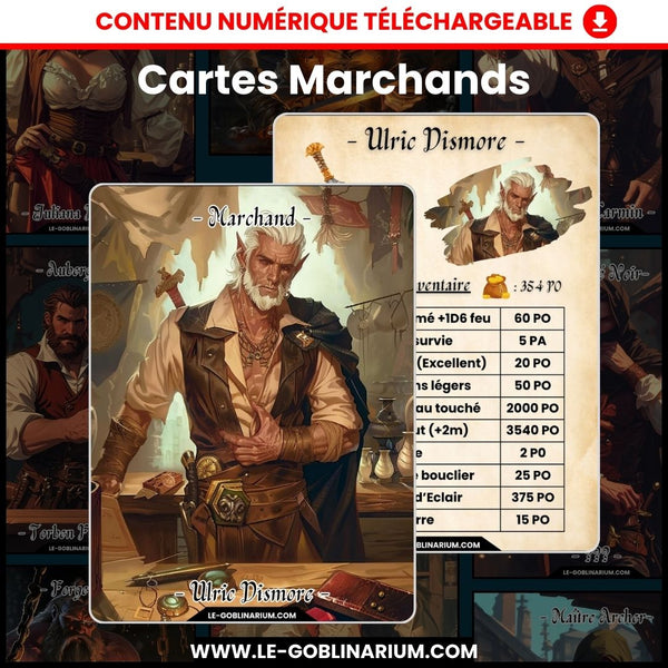 Marchands JDR - 30 Cartes à imprimer